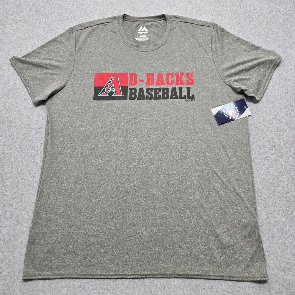 Majestic Arizona Diamondbacks T Shirt Mens‎ XL Gray NEW MLB Baseball Graphic Tee